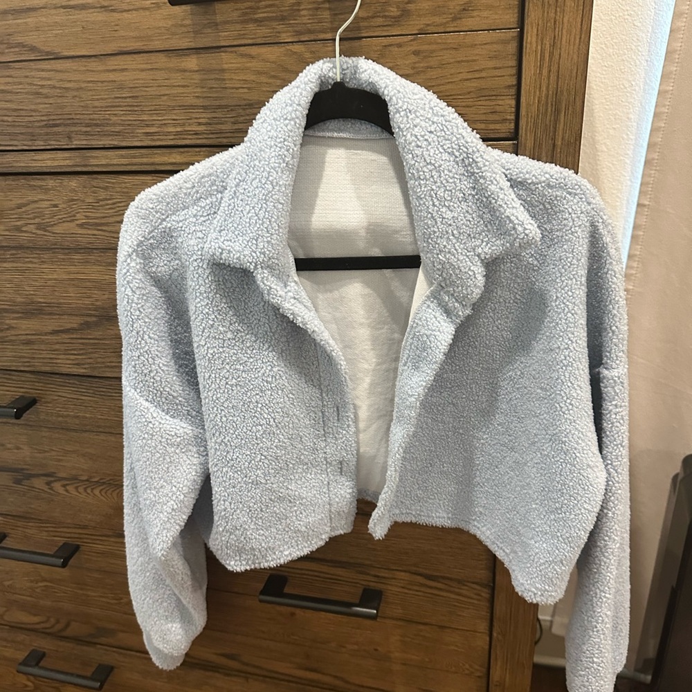 Cozy Light Blue Sherpa Jacket